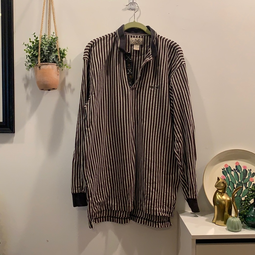 Vintage striped IZOD golf shirt